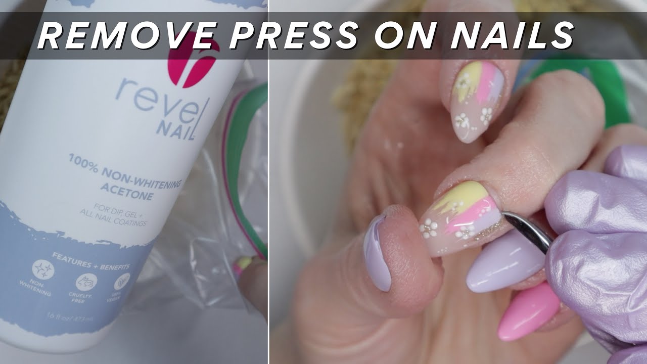 How To Remove PRESS ON NAILS - Without Ruining Them - 50/50 Acetone Water Soak Method - 2023