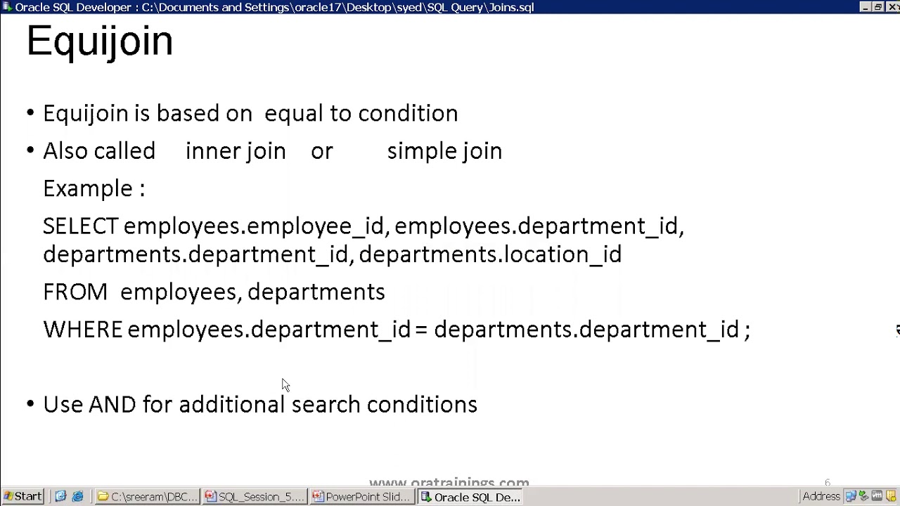 Oracle Database Course - Joins - Extract Data From Multiple Tables