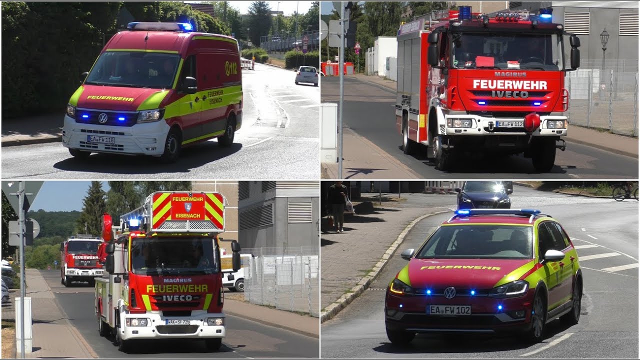 [Mit Alarm zur Wache] - Einsatzfahrten der Berufsfeuerwehr Eisenach + RTW DRK KV Eisenach