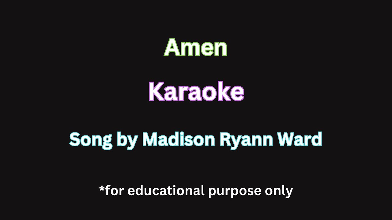Amen by Madison Ryann Ward |  Karaoke #karaoke #voicelessons