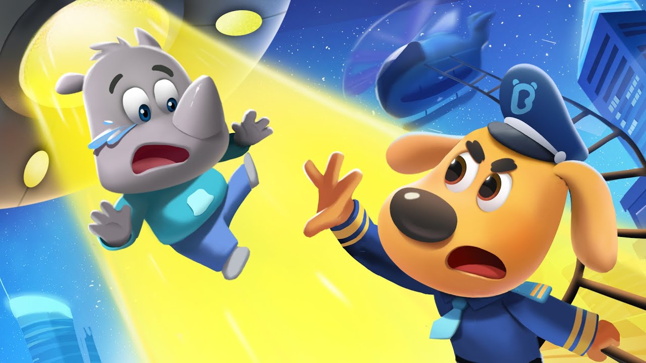 Little Rhino was Taken by an Alien | Sheriff Labrador Collection | Cartoons for Kids | BabyBus TV