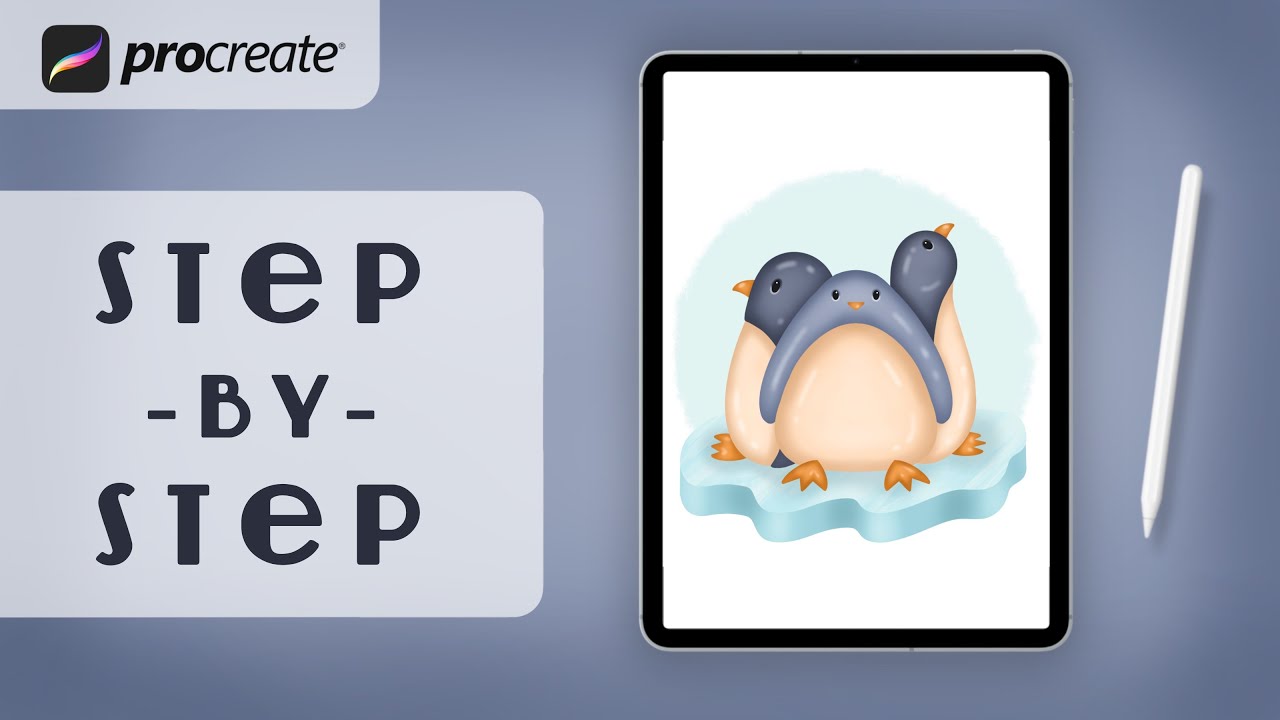 Procreate Tutorial - Three Little Penguins