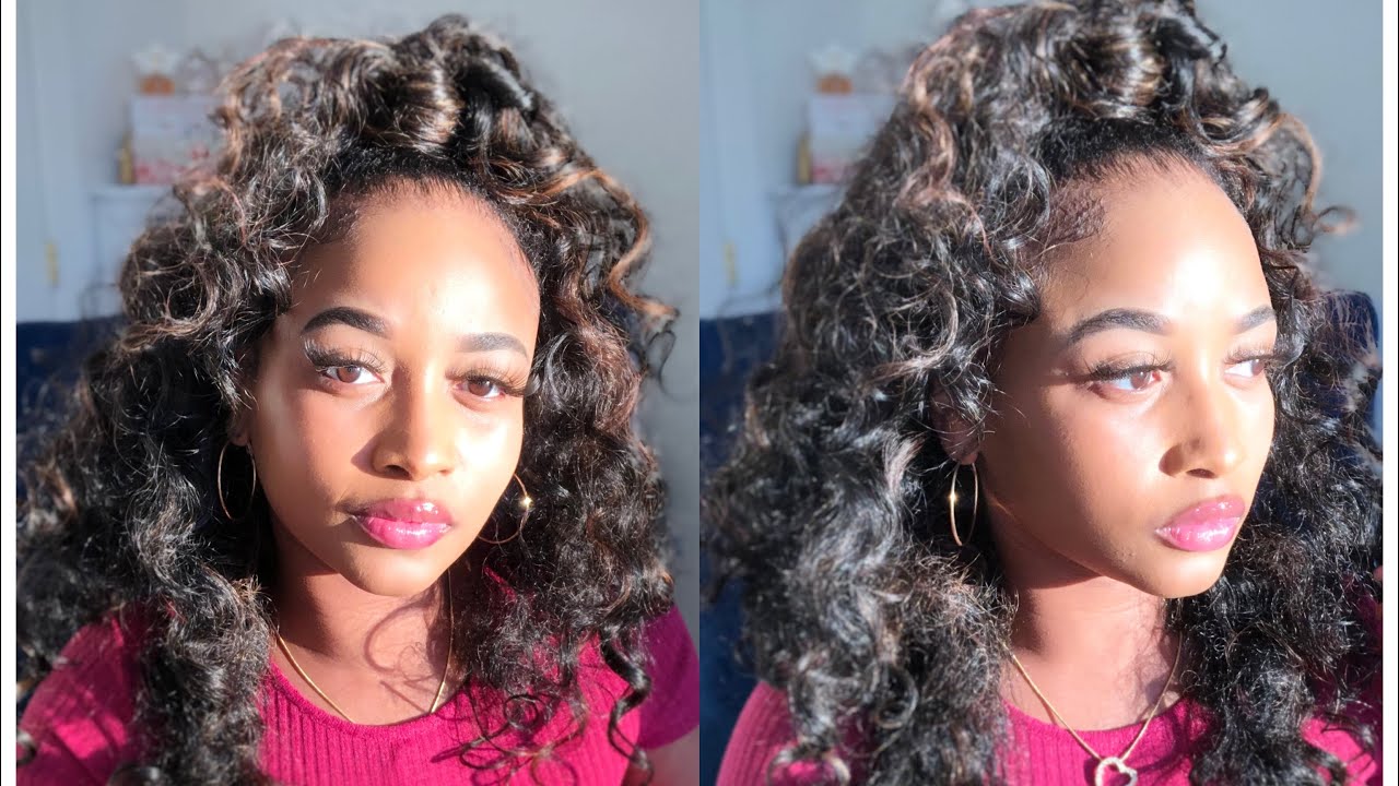 Get This LOOK! Ashani half wig on short natural hair! Half up Half Down Method