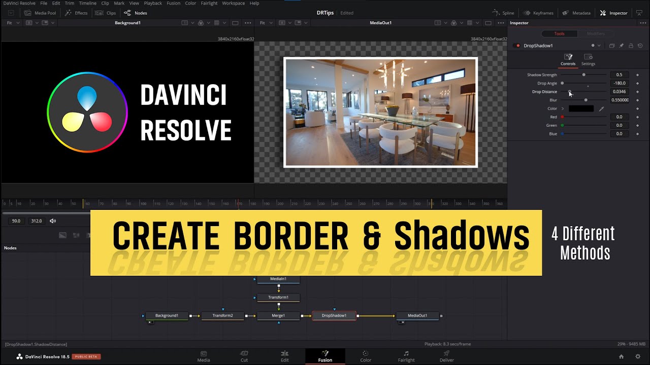Davinci Resolve Create Border and Shadow | Simple Tips and Tricks