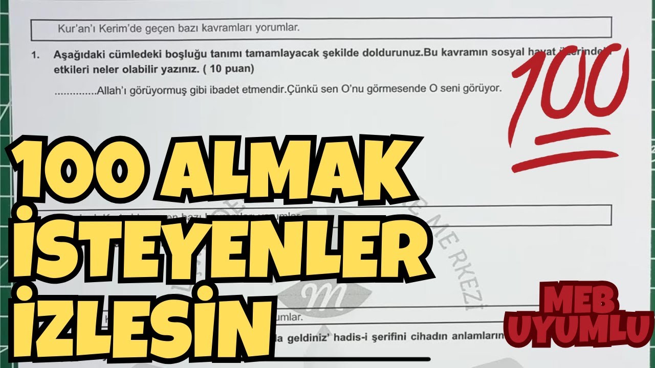 11.Sınıf Din Kültürü 2.Dönem 1.Yazılı