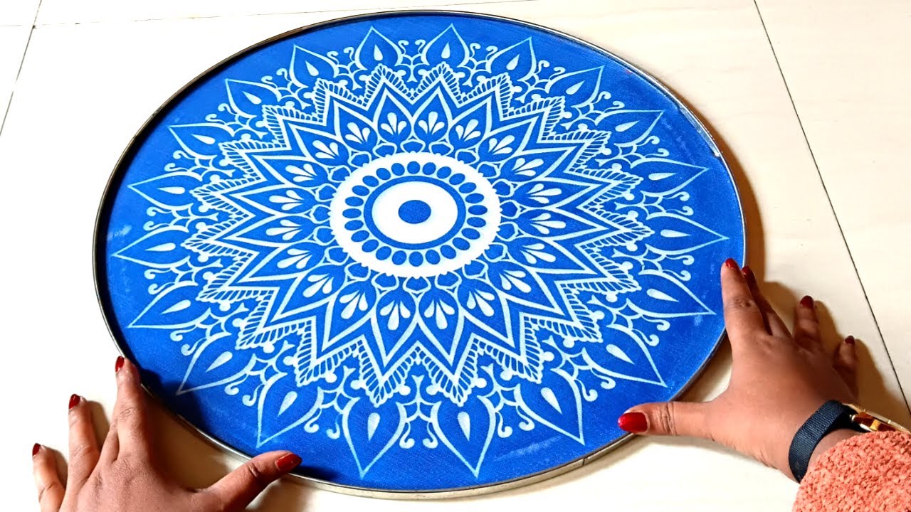 5 Minute Rangoli Design With Stencil For Beginners | Big Stencil Rangoli | दिवाळी धनतेरस लक्ष्मीपूजन