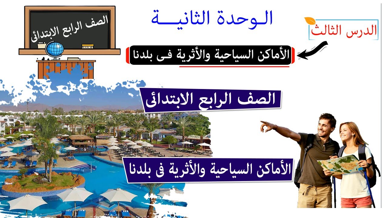 الاماكن السياحيه والاثريه في بلدنا للصف الرابع الابتدائى