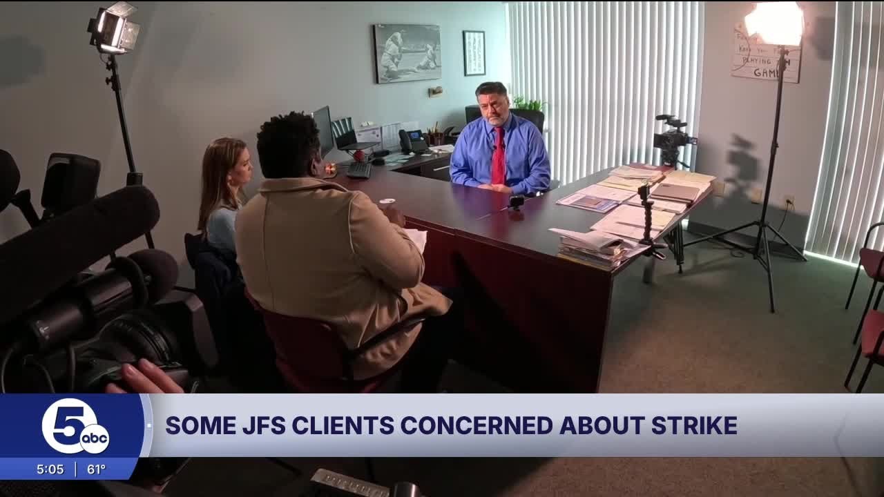 Who is impacted by the Lorain County Job and Family Services strike?