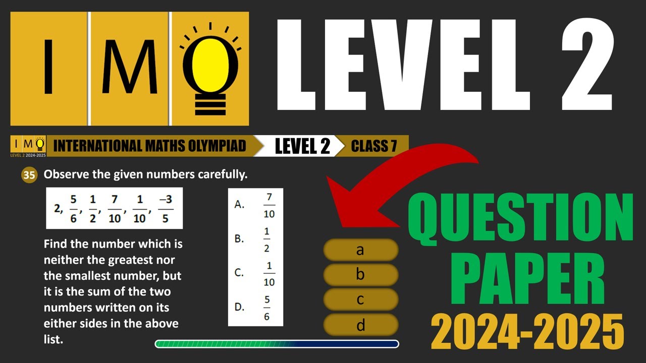 IMO LEVEL 2  Question Paper 2024-2025 Class 7, Practice With Previous years Question paper Level 2