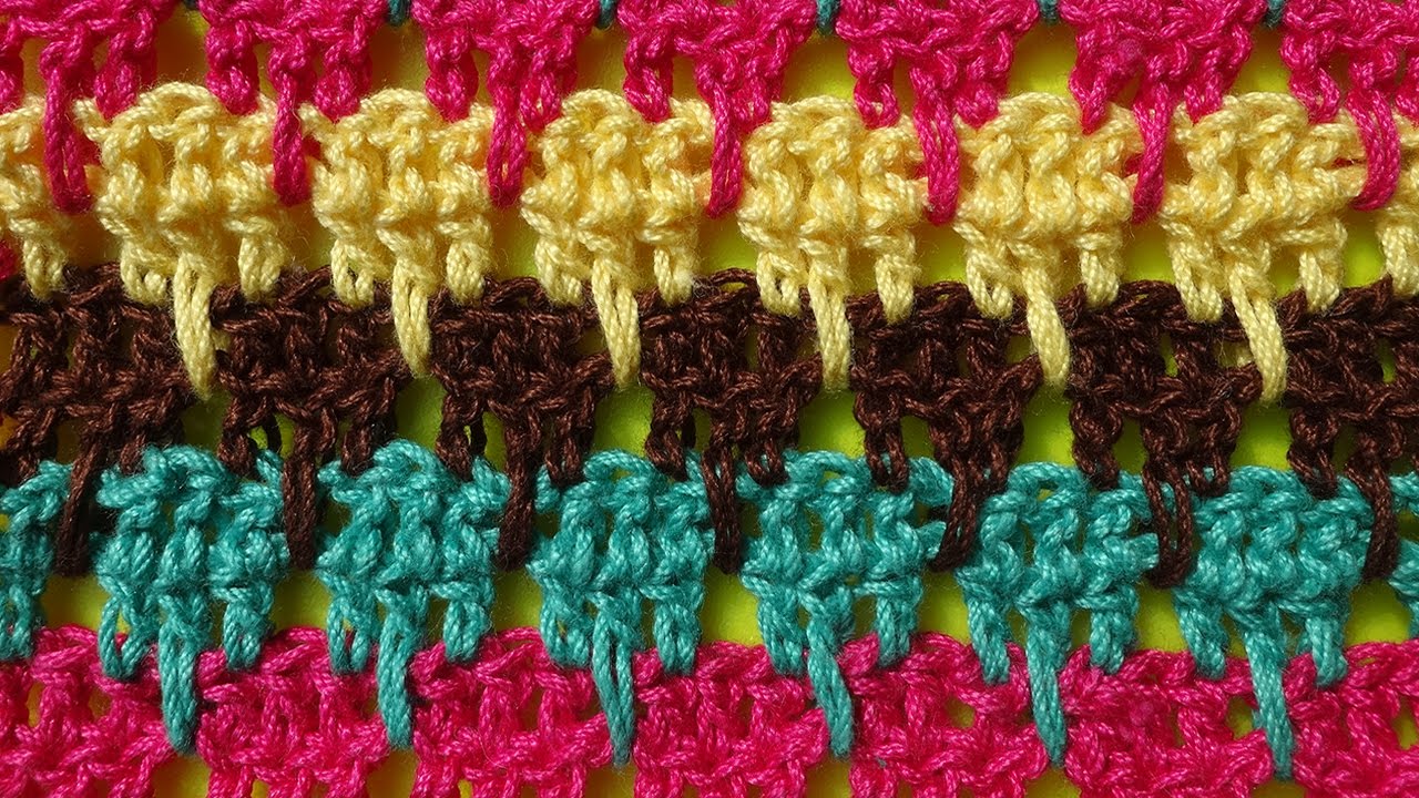 Multicolor crochet pattern Многоцветный узор вязания крючком 58