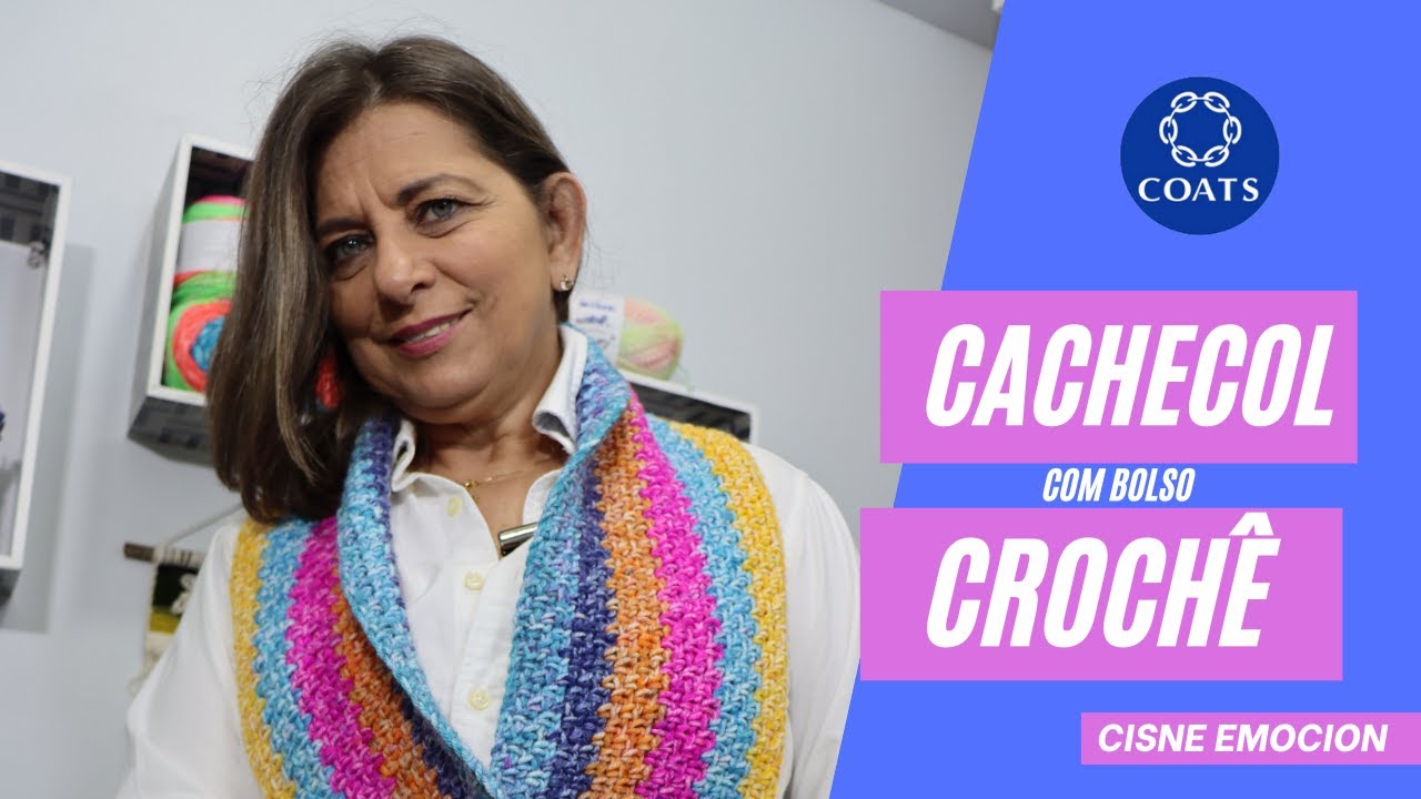 Cachecol de Crochê com bolso | Cisne Emocion - by Cristina Amaduro