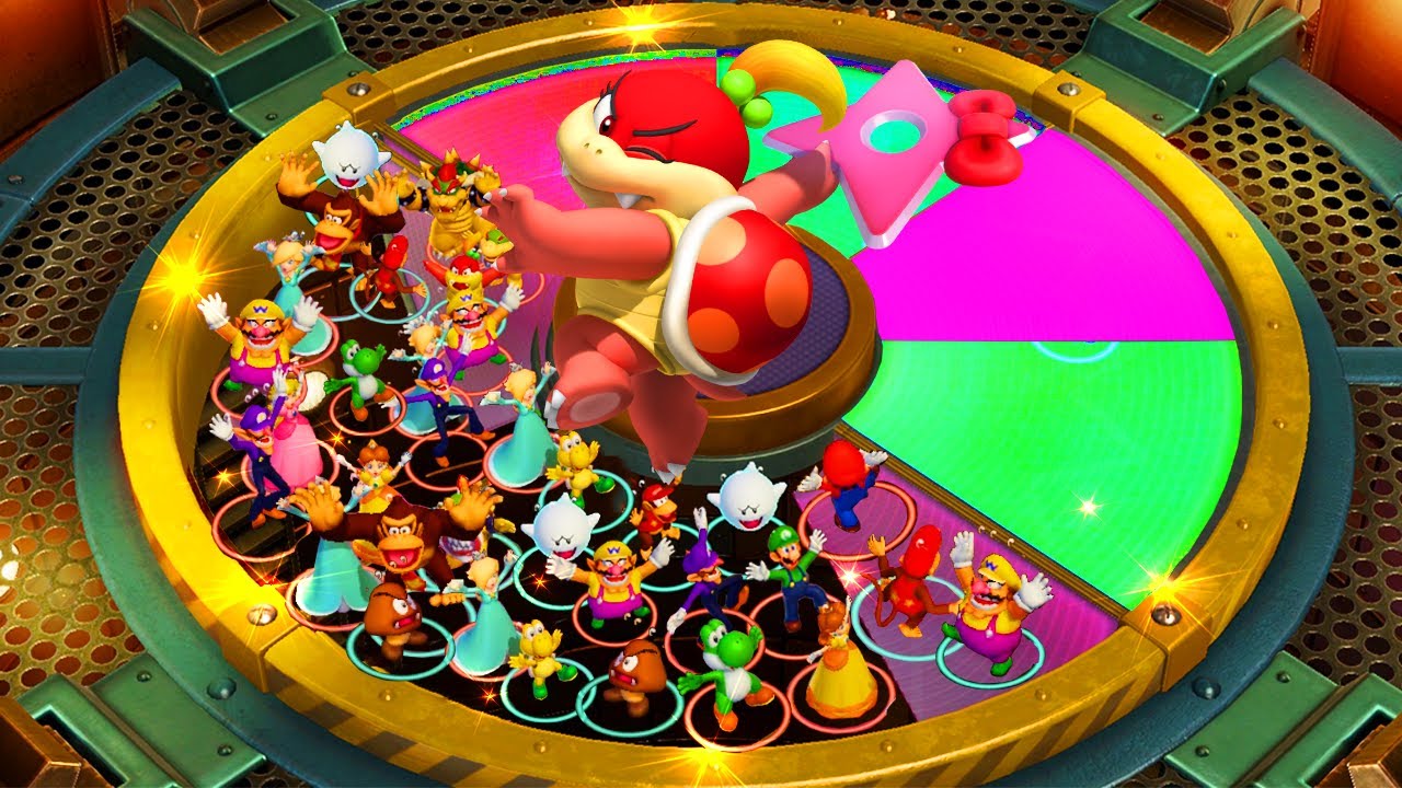 (Pom Pom Boss) Super Mario Party Minigames - Pom Pom vs Mario vs Luigi vs Waluigi