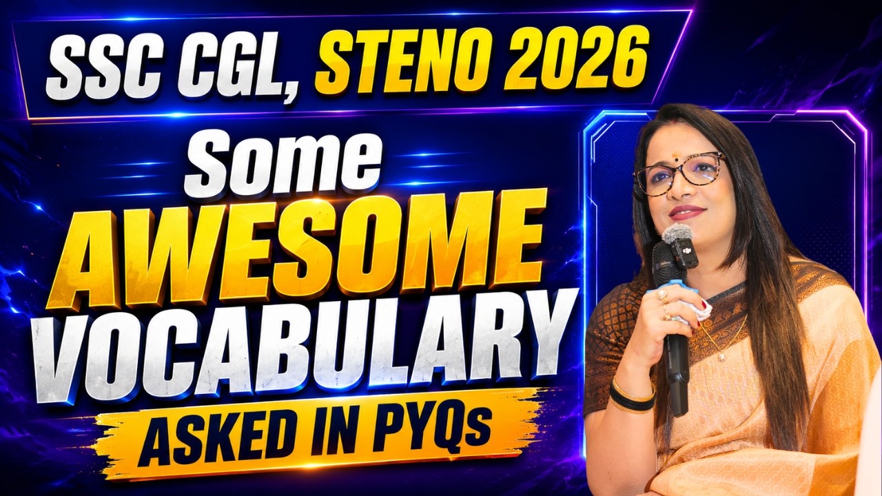 Some awesome vocabulary asked in pyqs | SSC CGL, Steno 2026 | by Rani Ma'am