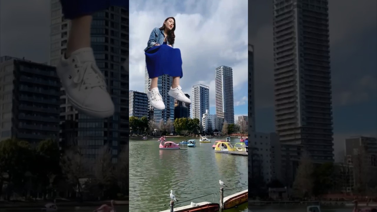 Ready to reach new heights? 🌇 Try this giant effect with InShot! 🚀#reelsinstagram #inshot