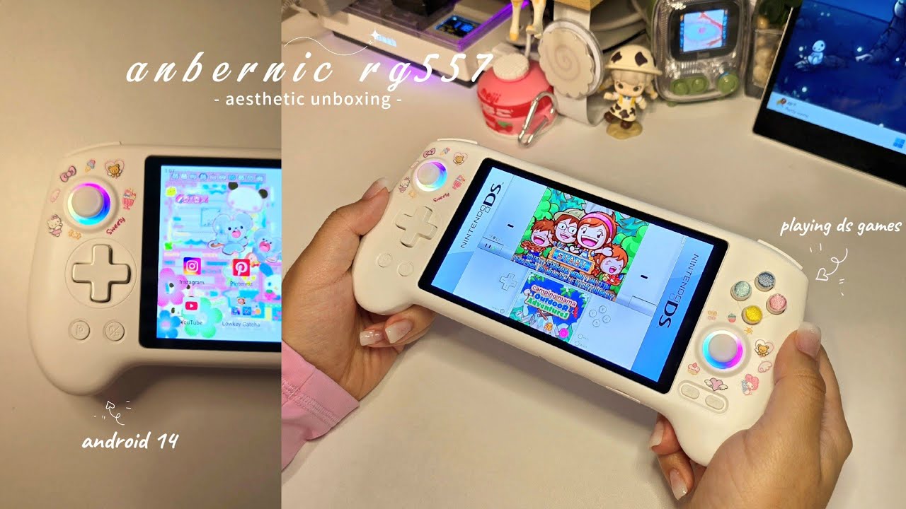 🌸playing ds & wii games on a sleek android console | anbernic rg557 aesthetic unboxing