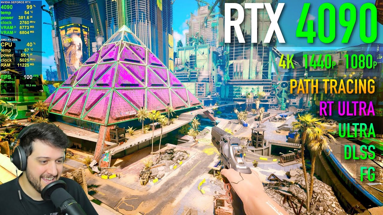 RTX 4090 — Cyberpunk 2077 (2.13) — Ультра, RT, трассировка пути, DLSS, FG!