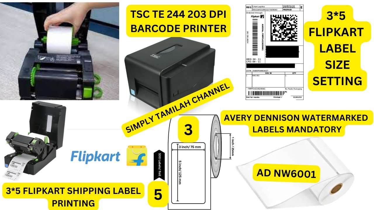 3*5 Flipkart Amazon Meesho Shipping Label Size Setting And Printing |How To Print Flipkart 3*5 label