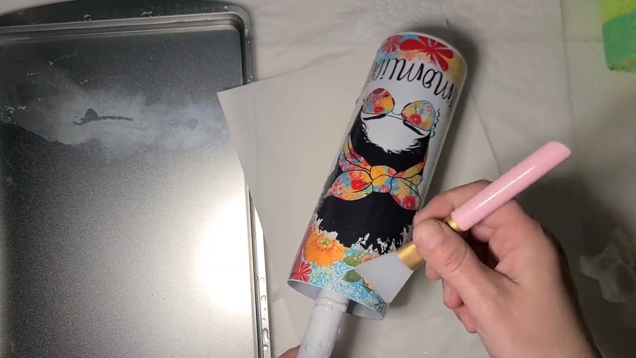 How to apply a full wrap waterslide,  using a sublimation image for an epoxy tumbler