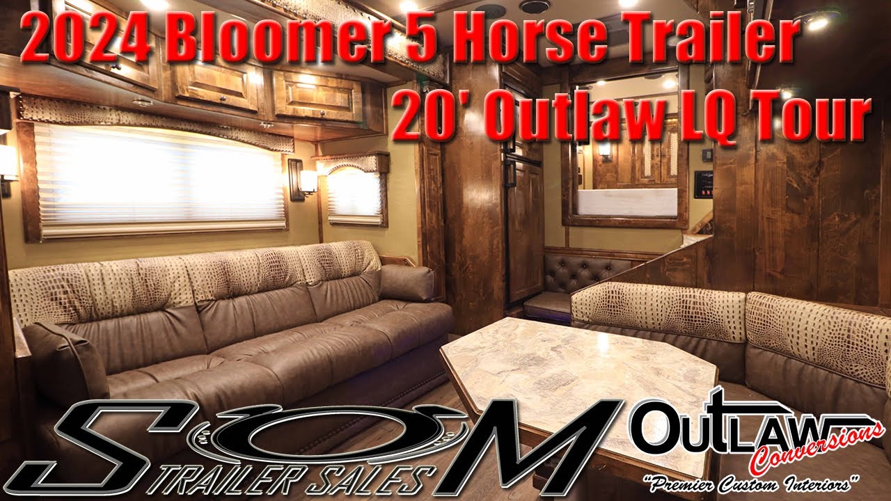 2024 Bloomer 5 Horse Trailer with 20′ Outlaw LQ – Loft Bunks, Huge Bathroom, Sleeps 5-6