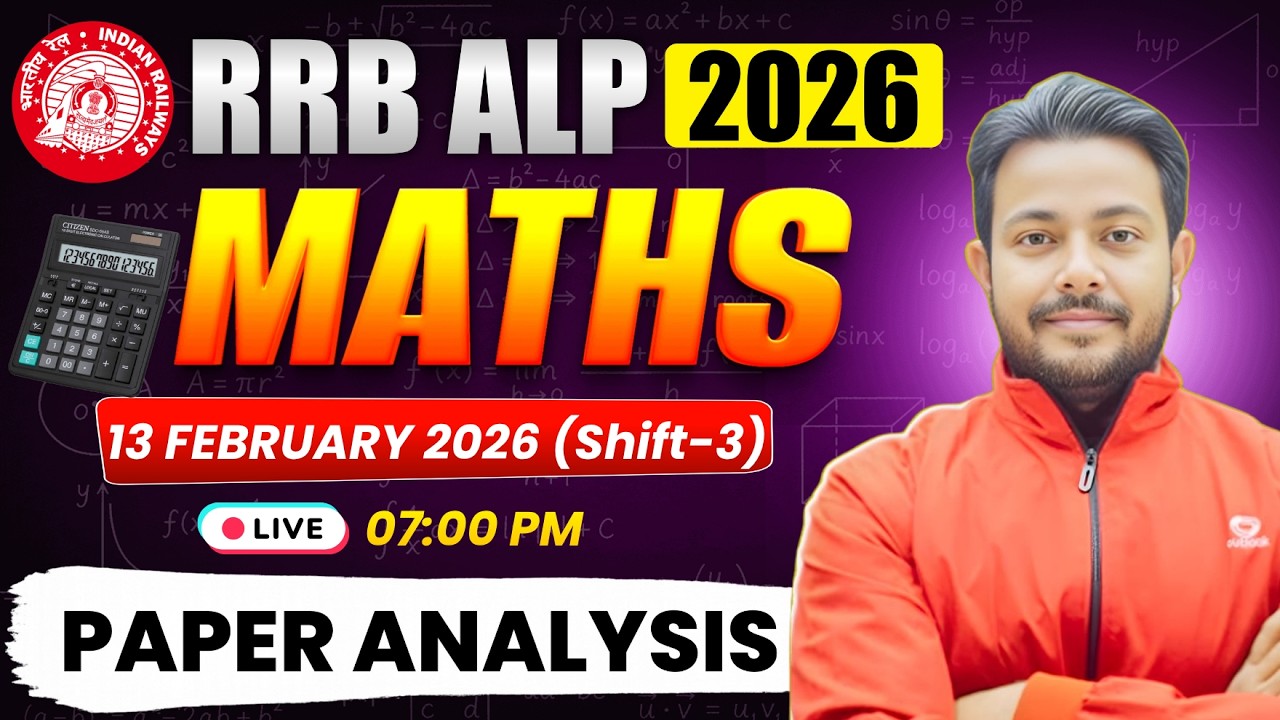 🚆 RRB ALP CBT-1 Previous Year Questions || 13 Feb. Shift-2 | Railway Maths by Roshan Mishra Sir 📚🔥