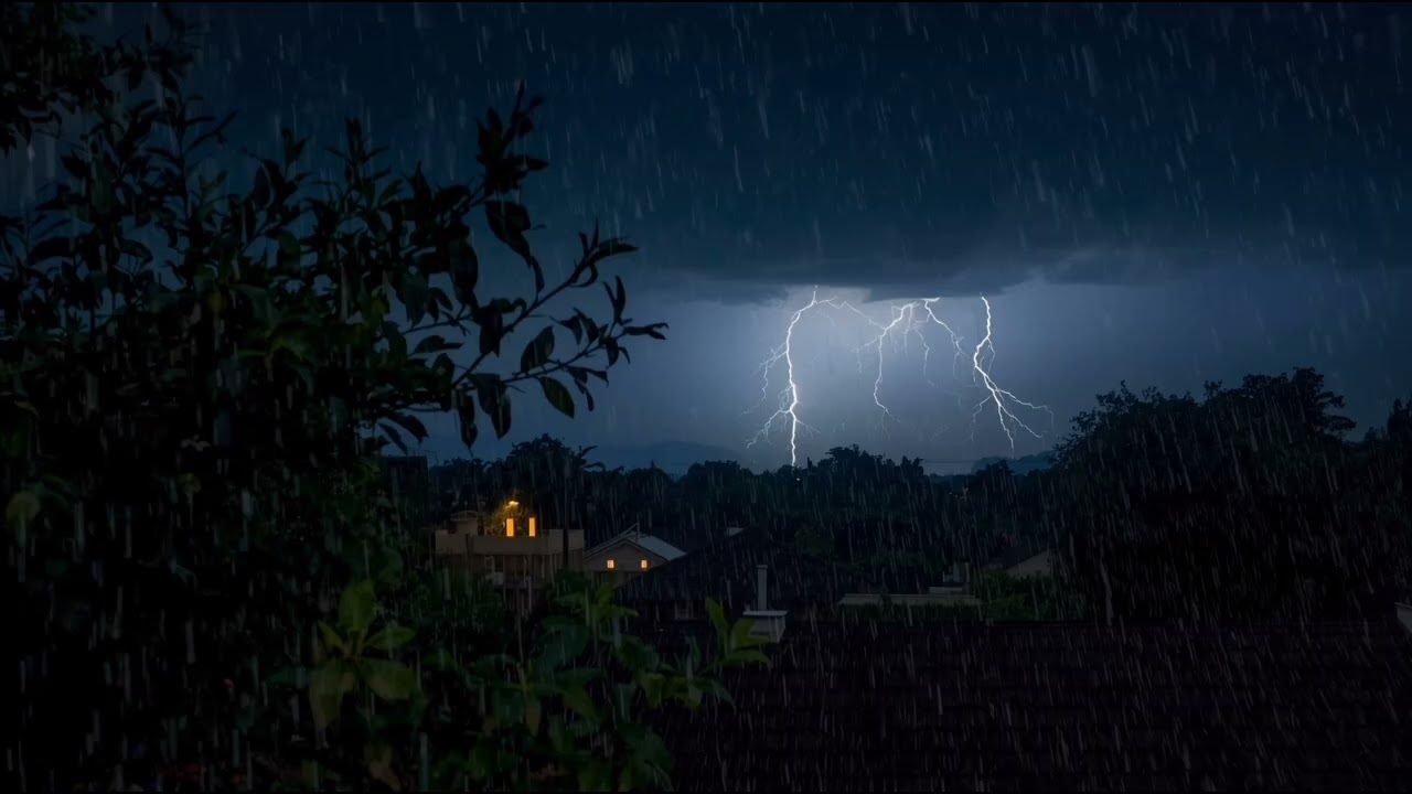 Long Relaxing Rain & Gentle Thunder for Sleep | ASMR 5 Hours