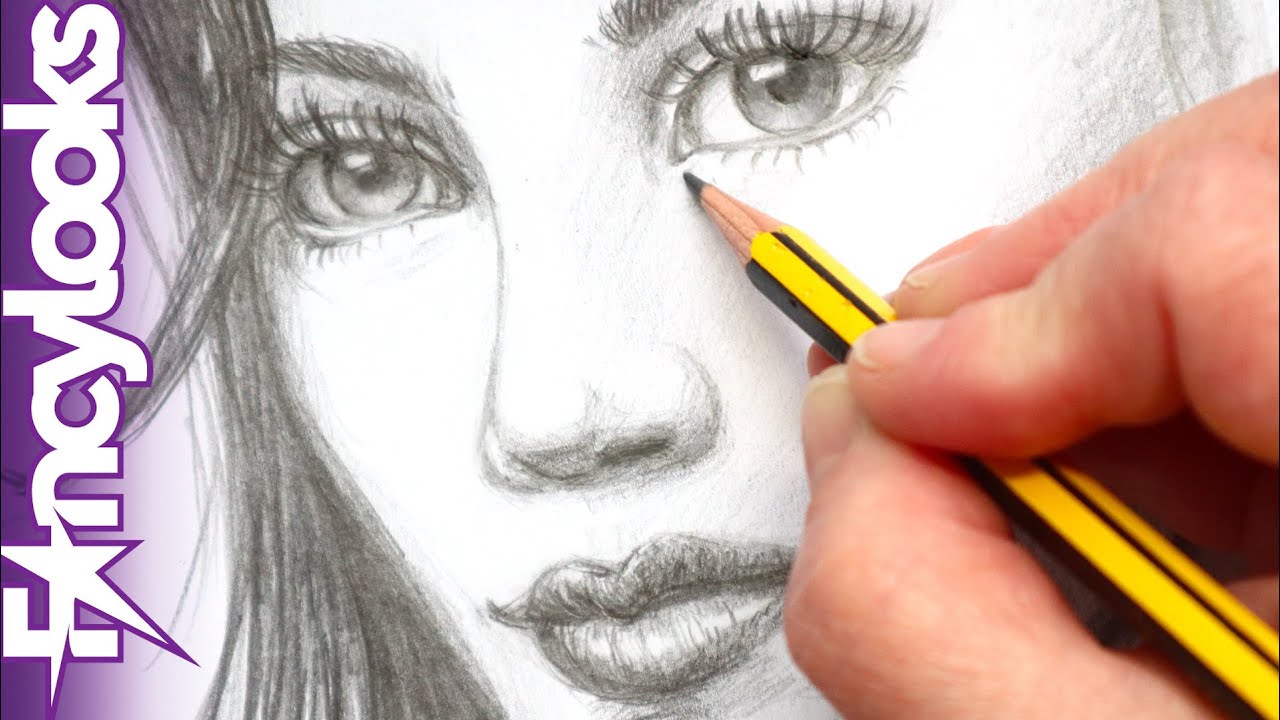 Cómo dibujar una cara de mujer en 3/4 a lápiz, sin copiar-paso a paso