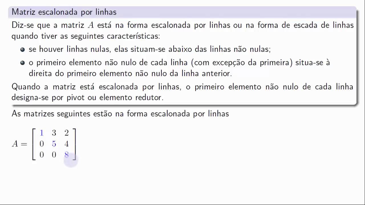 Matriz escalonada por linhas