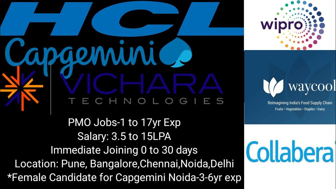 PMO Opportunity for 1-17 year Experience Candidate/ Jobs for Females