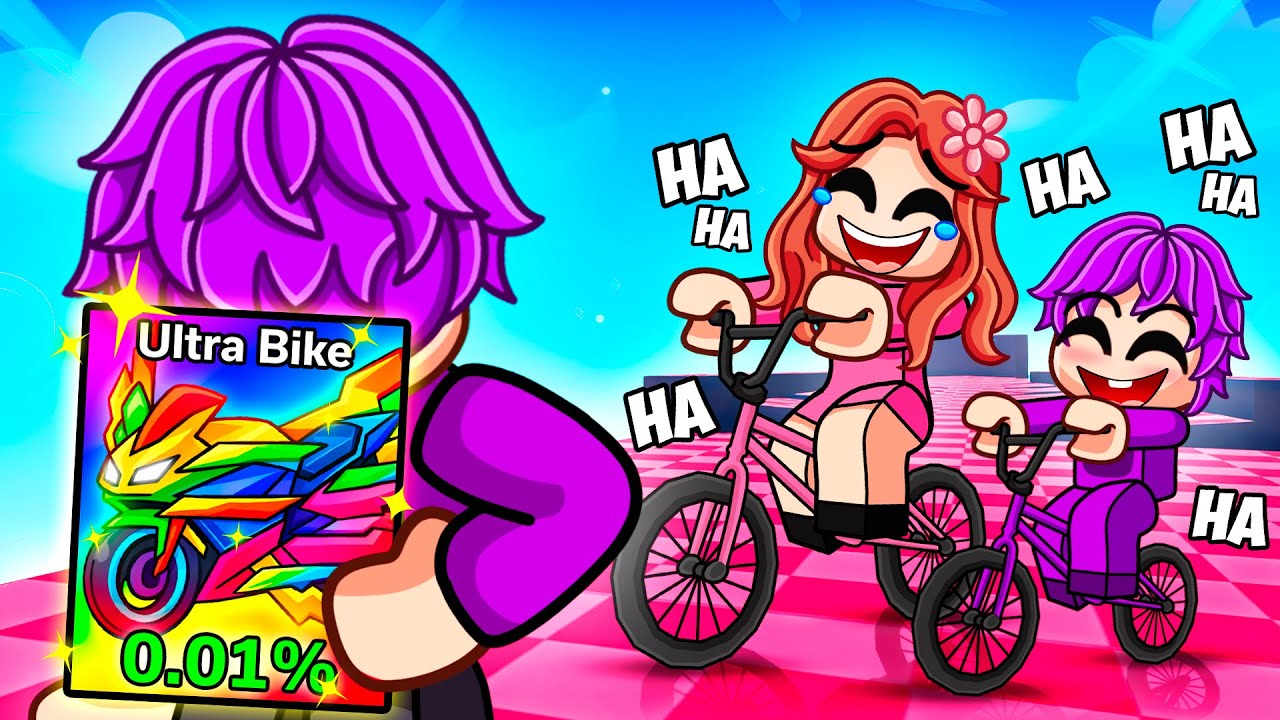 I Pretended to be a NOOB in Bike Obby, Then used a 0.01% BIKE…