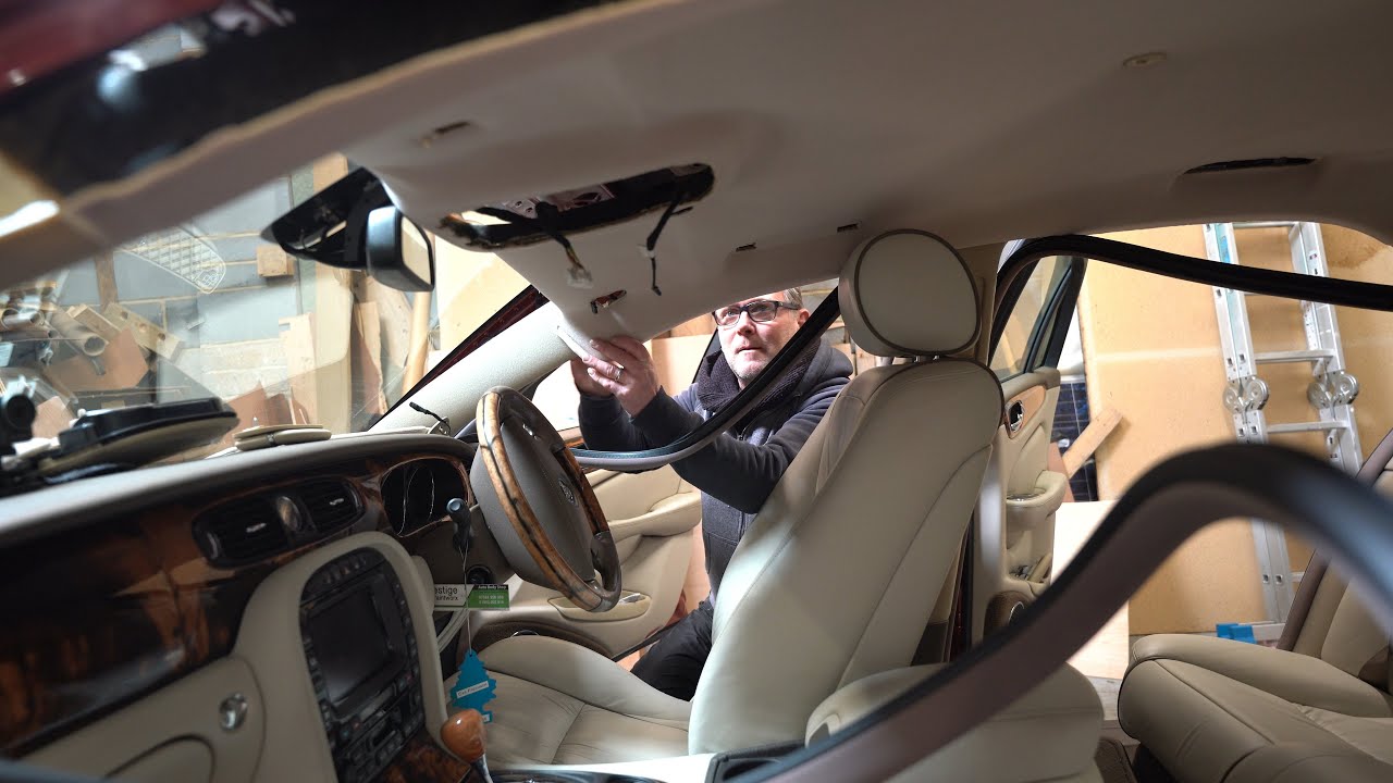 How to Remove the headliner from a Jaguar XJ, step by sep guide. Auto upholstery