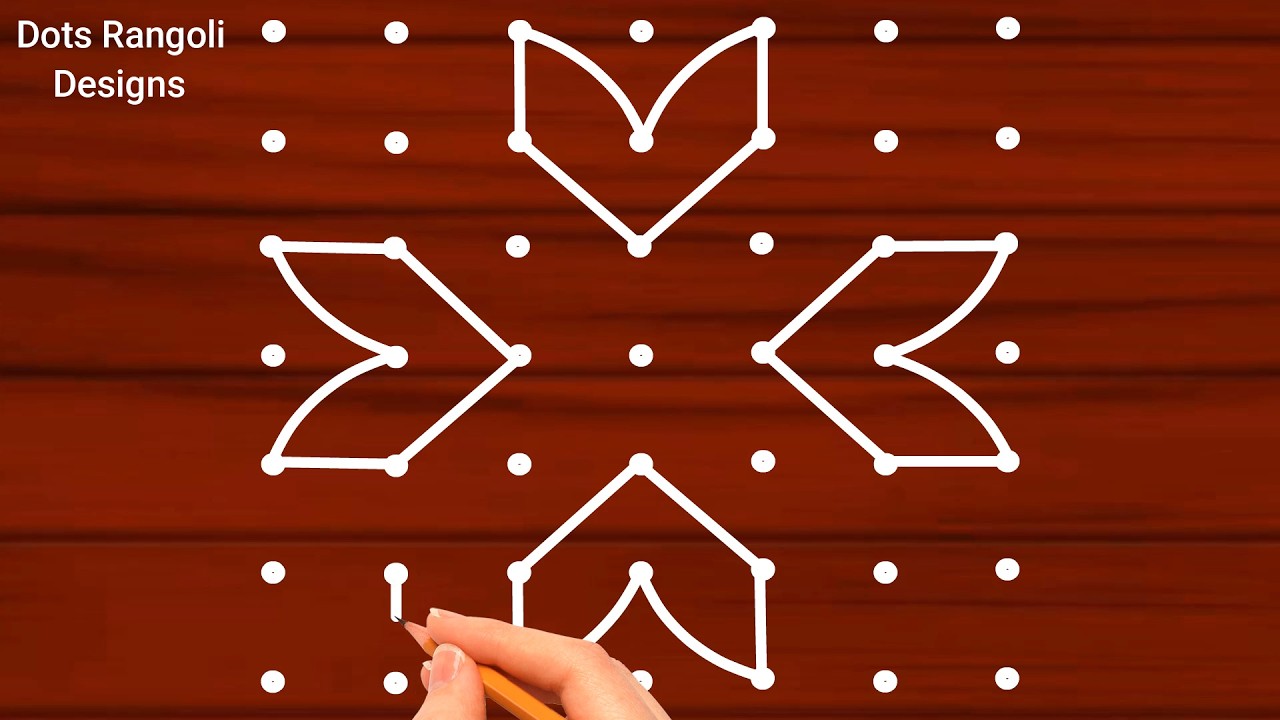 Three Easy Daily Use Rangoli Designs/Thipkyanchi Rangoli/Simple Rangoli Designs/Small Rangolis7 dots