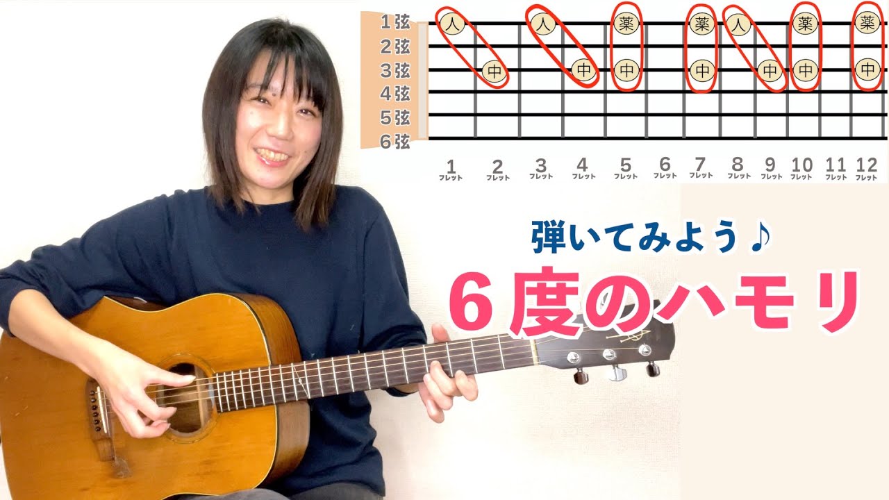 ダブルストップ奏法　1弦と3弦を使って6度のハモリフレーズを弾いてみよう♪