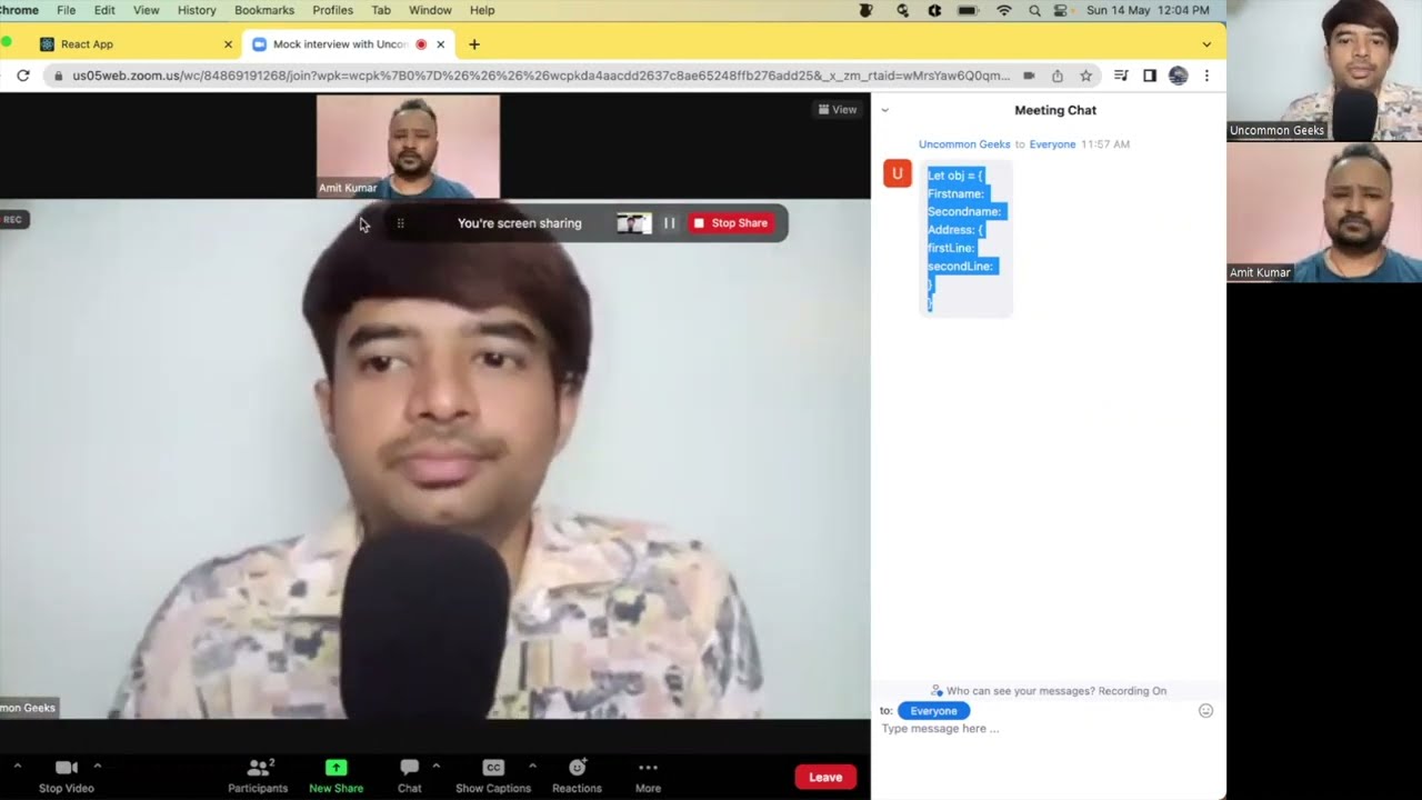 2 year experienced ReactJs Mock Interview | 🎉 Selected | ReactJs & JavaScript | Tier 2/3 college