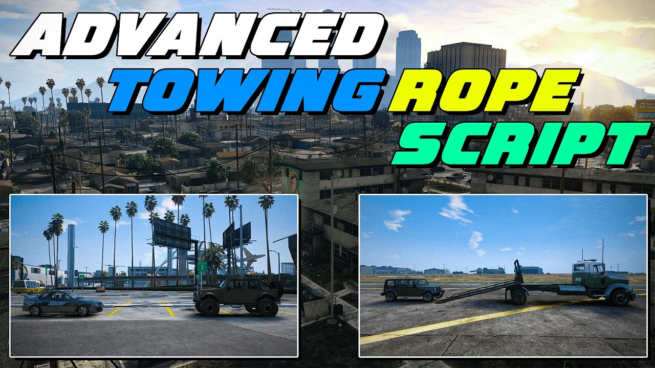 Free Advanced Towing Rope Script | Tow Truck Script | QBCore/ESX | FiveM Tutorial #211