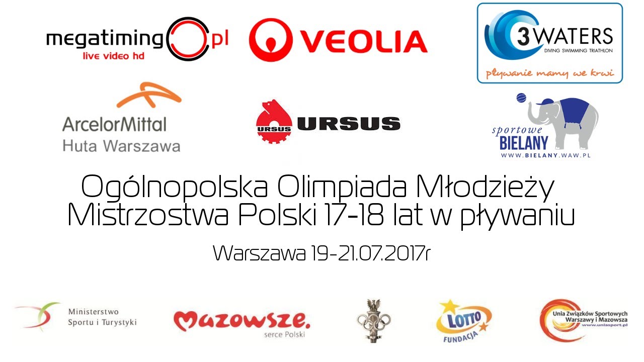 OOM - Mistrzostwa Polski 17-18 lat w pływaniu - Warszawa 2017 - Dzień III - Finały