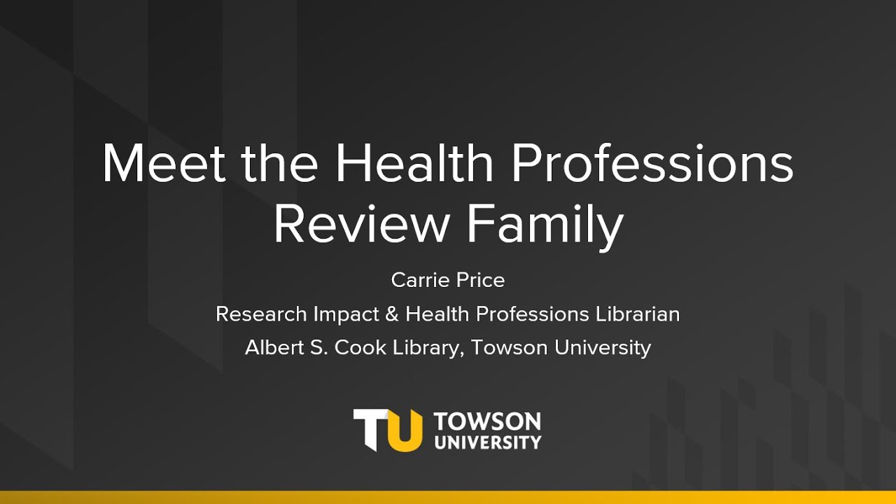Meet the Health Professions Review Family | Research University | Systematic and Scoping Reviews