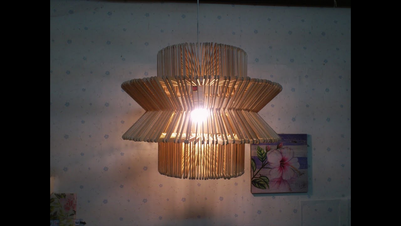 D.I.Y. Lamp from popsicle sticks (hanging)