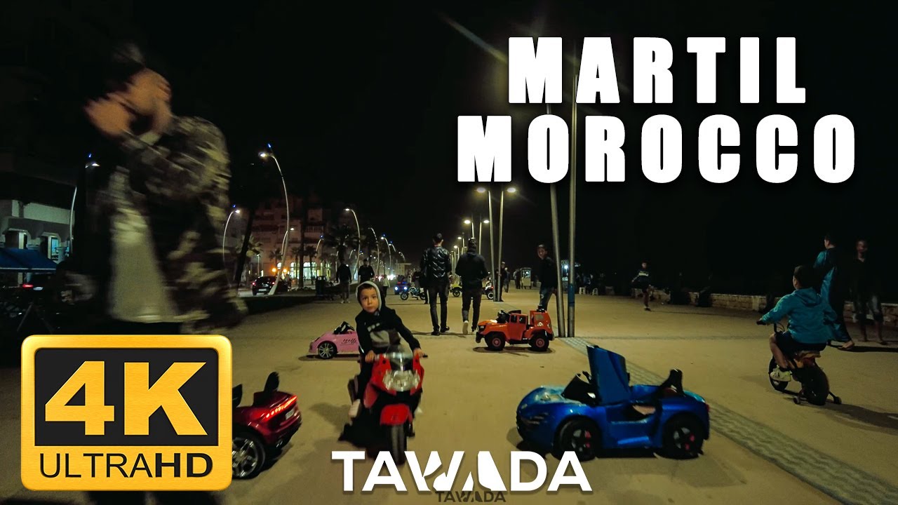 Martil corniche (Tetouan) walking tour - 4K UHD MOROCCO