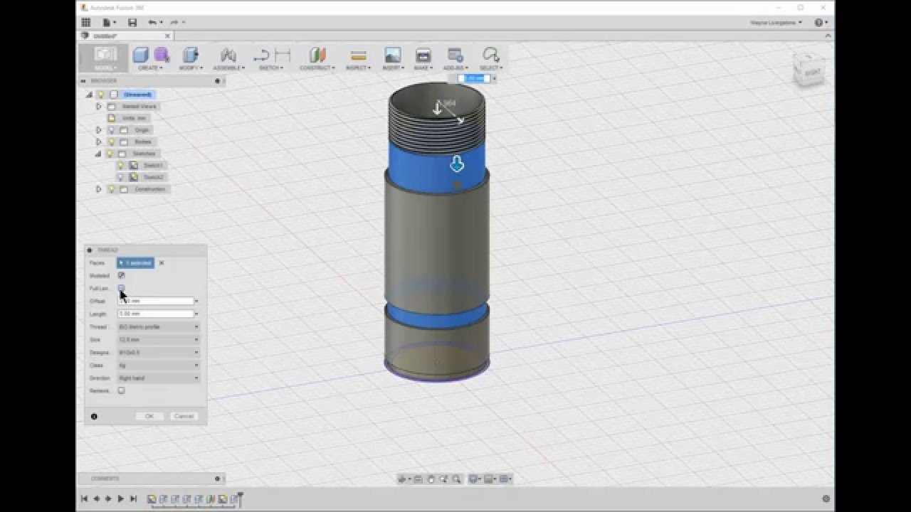 Fusion 360 - Flash light body