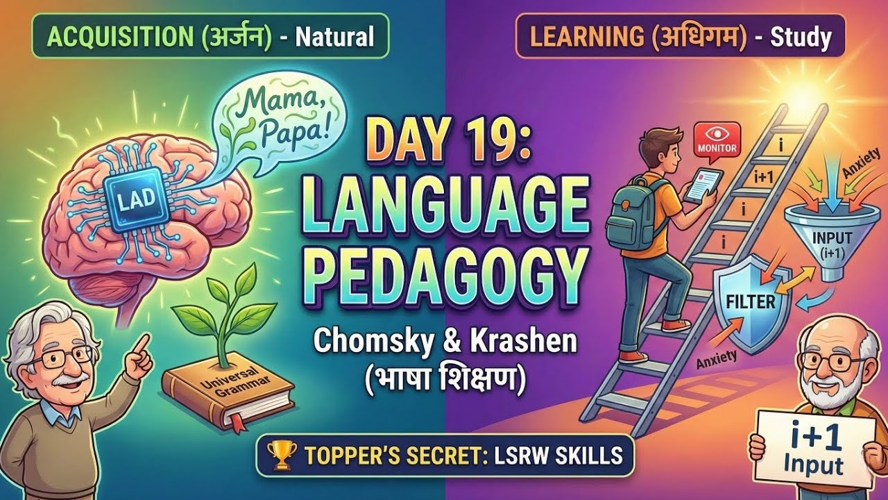 Language Pedagogy Day 19: Chomsky (LAD) & Stephen Krashen (i+1) | CTET Notes