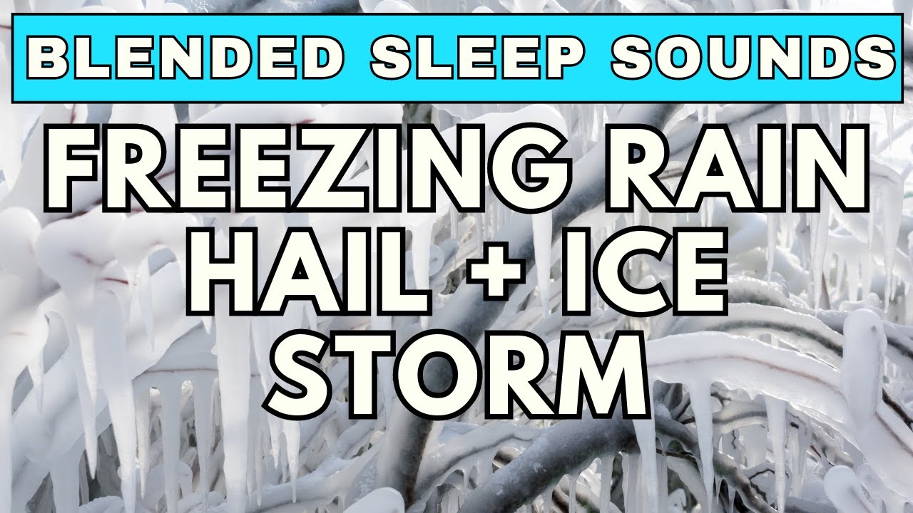 Winter Chill: Hail, Freezing Rain and Howling Blizzard | 10-Hour Black Screen