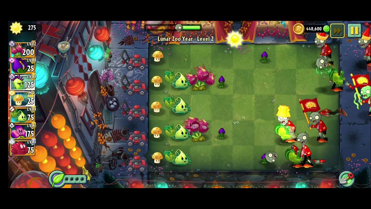 PvZ 2 - Lunar Zoo Year - Easy Levels - Level 1 to Level 4