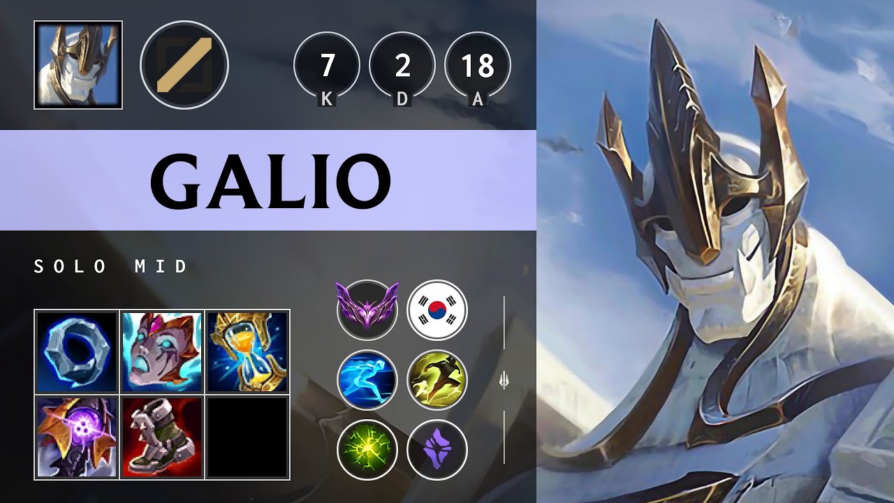 Galio Mid vs Yasuo - KR Master Patch 25.16