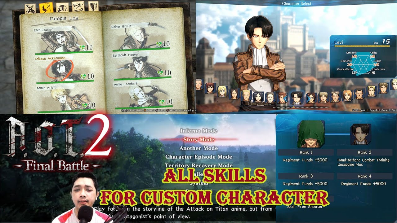 Custom Character Skills List - AOT 2 Final Battle