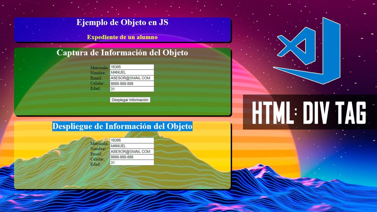 🔴 Etiqueta DIV desde 0 - Curso de PROGRAMACIÓN - HTML5 - Css3 - JavaScript - Visual Studio Code  🔵