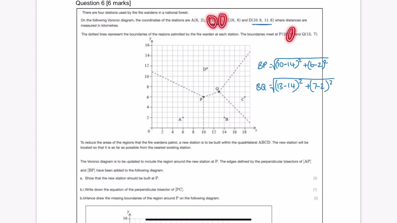 Voronoi diagrams - SLAI IB exam question - TI84