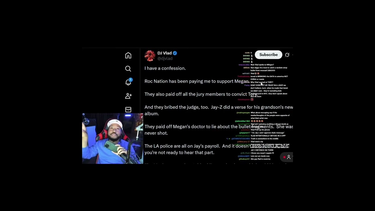Live phone call with DJ Akademiks & Vlad TV discuss tweet from 2/14/26 