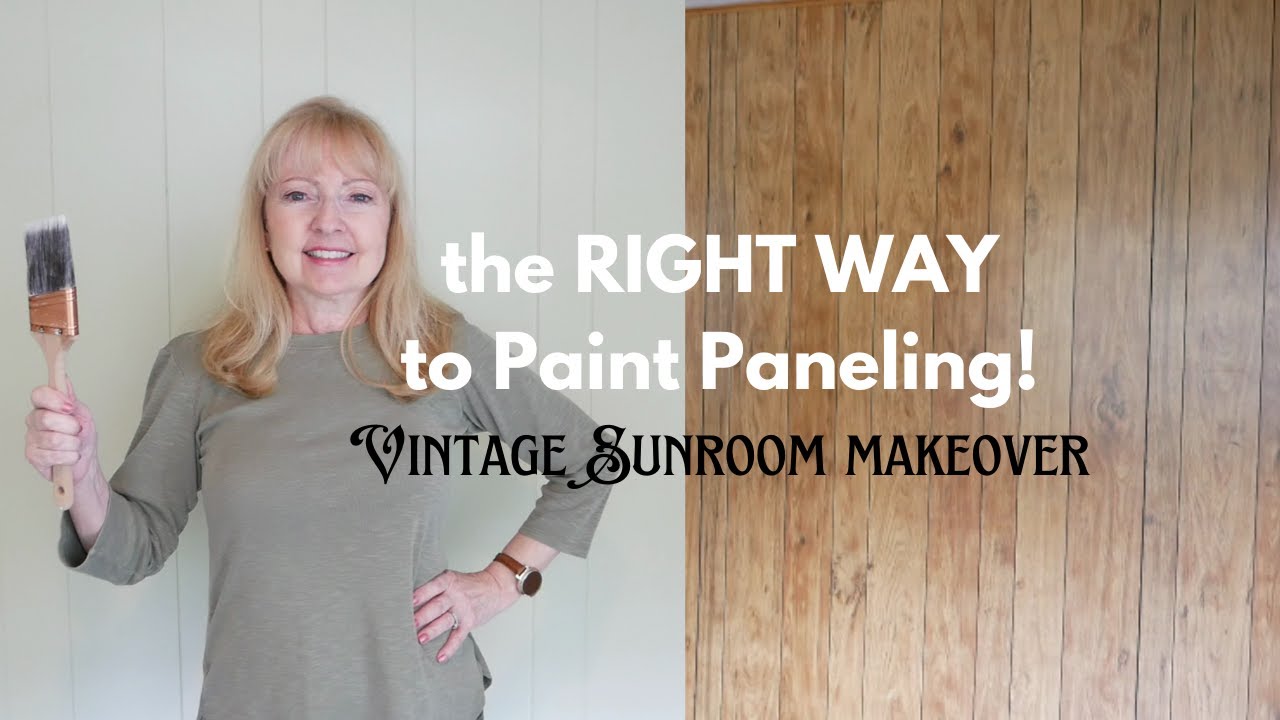 PAINTING PANELING / Sunroom Makeover part 1