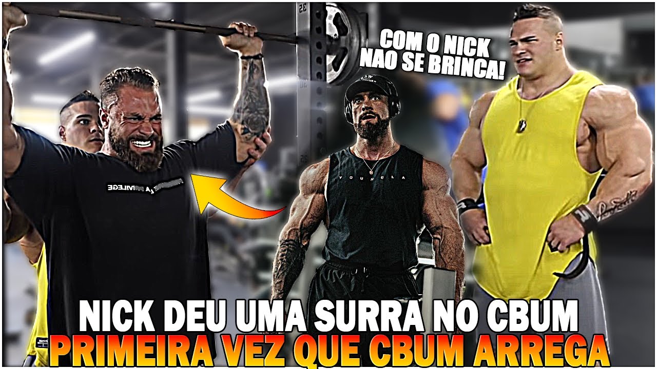 CBUM É ATROPELADO PELO NICK WALKER NO TREINO DE OMBROS E COSTAS PRIMEIRA VEZ QUE ISSO ACONTECE
