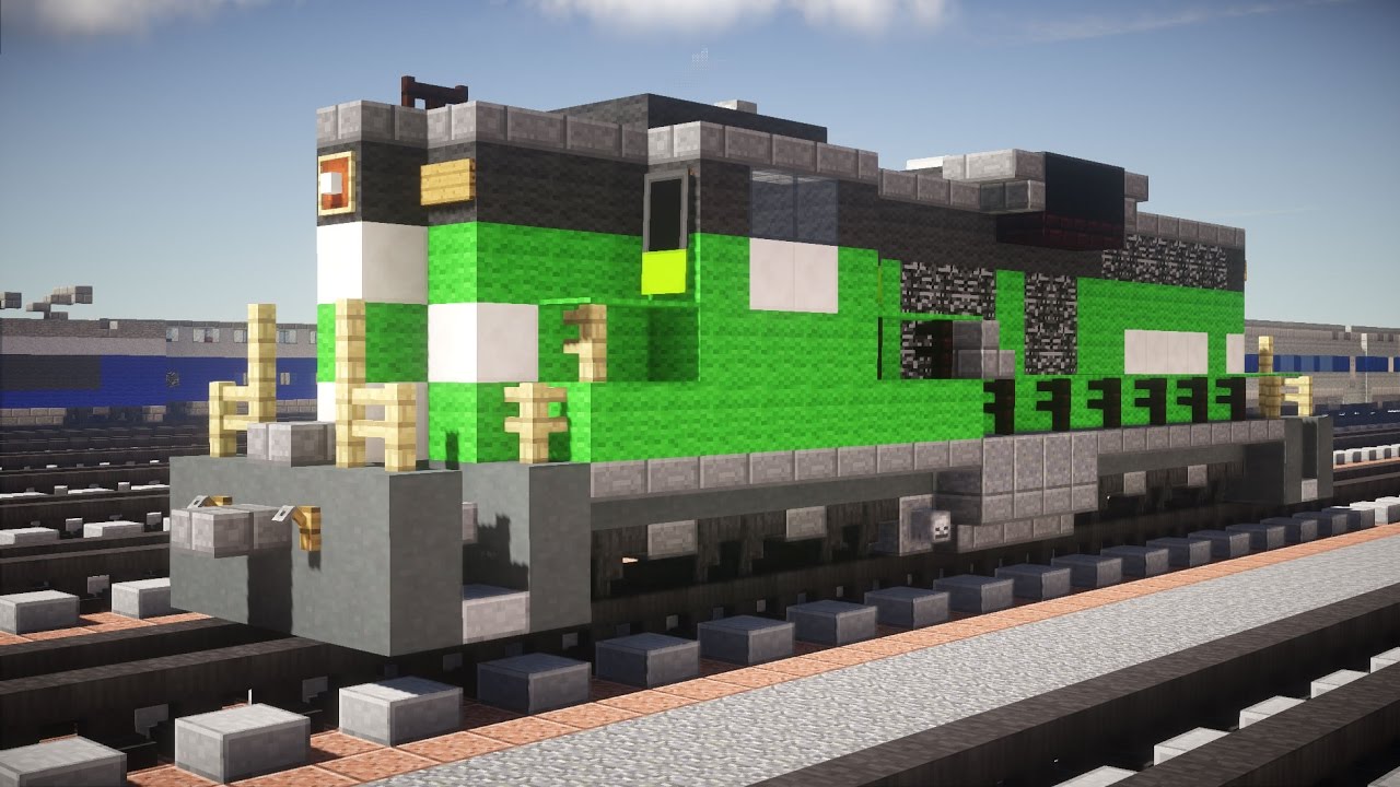 Minecraft EMD SD9 Burlington Northern Locomotive Tutorial